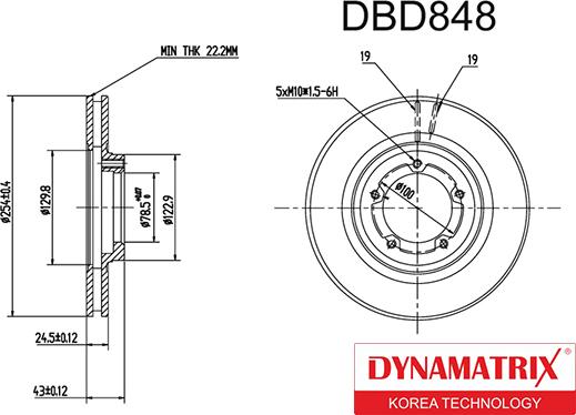 Dynamatrix DBD848 - Гальмівний диск autocars.com.ua