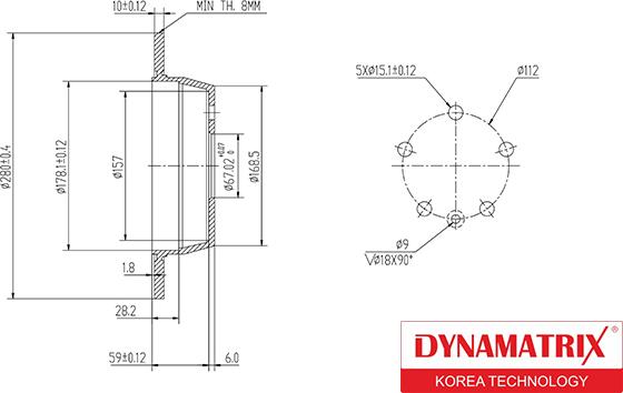 Dynamatrix DBD861 - Тормозной диск avtokuzovplus.com.ua