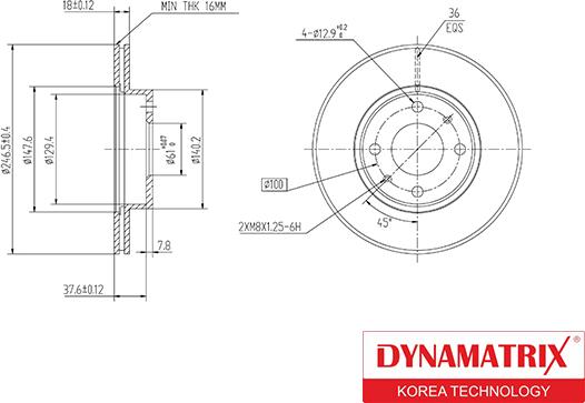 Dynamatrix DBD867 - Гальмівний диск autocars.com.ua