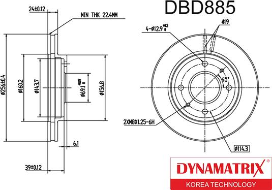 Dynamatrix DBD885 - Гальмівний диск autocars.com.ua