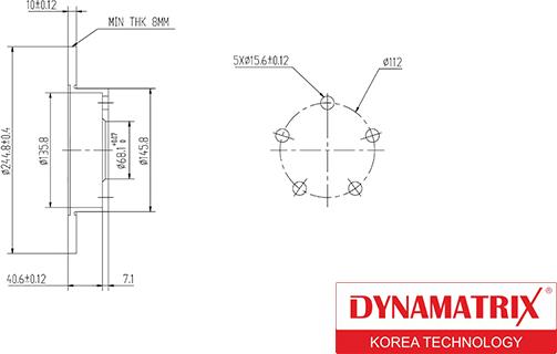 Dynamatrix DBD952 - Гальмівний диск autocars.com.ua