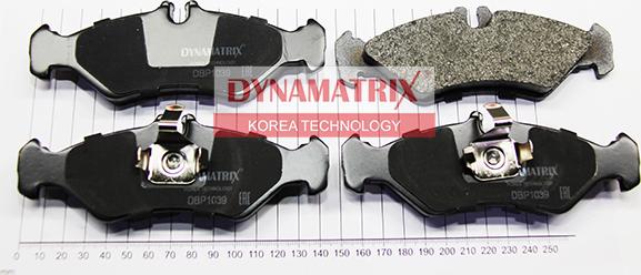 Dynamatrix DBP1039 - Тормозные колодки, дисковые, комплект autodnr.net