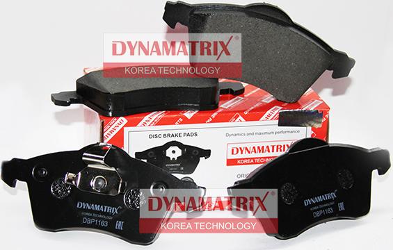 Dynamatrix DBP1163 - Тормозные колодки, дисковые, комплект avtokuzovplus.com.ua