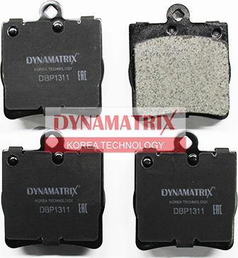 Dynamatrix DBP1311 - Гальмівні колодки, дискові гальма autocars.com.ua