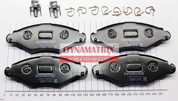 Dynamatrix DBP1378 - Гальмівні колодки, дискові гальма autocars.com.ua