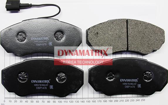 Dynamatrix DBP1478 - Тормозные колодки, дисковые, комплект avtokuzovplus.com.ua