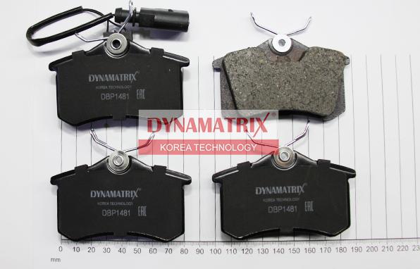 Dynamatrix DBP1481 - Тормозные колодки, дисковые, комплект avtokuzovplus.com.ua