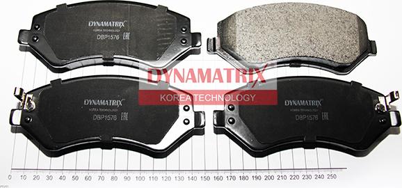 Dynamatrix DBP1576 - Тормозные колодки, дисковые, комплект avtokuzovplus.com.ua