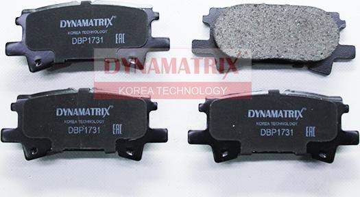 Dynamatrix DBP1731 - Тормозные колодки, дисковые, комплект avtokuzovplus.com.ua