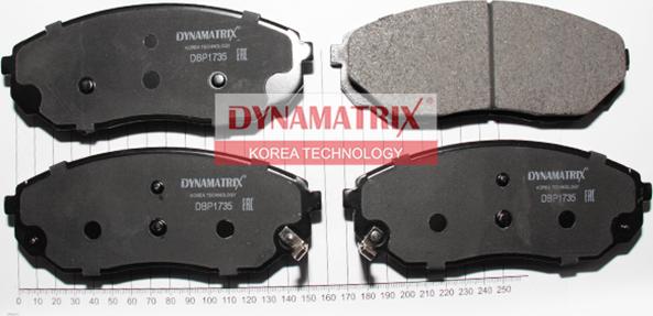 Dynamatrix DBP1735 - Гальмівні колодки, дискові гальма autocars.com.ua