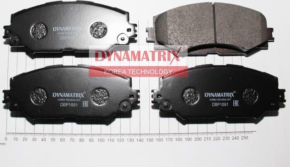 Dynamatrix DBP1891 - Тормозные колодки, дисковые, комплект avtokuzovplus.com.ua