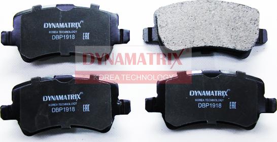 Dynamatrix DBP1918 - Тормозные колодки, дисковые, комплект avtokuzovplus.com.ua