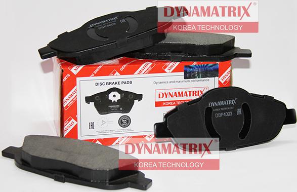 Dynamatrix DBP4003 - Тормозные колодки, дисковые, комплект autodnr.net