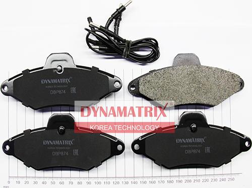 Dynamatrix DBP874 - Тормозные колодки, дисковые, комплект avtokuzovplus.com.ua