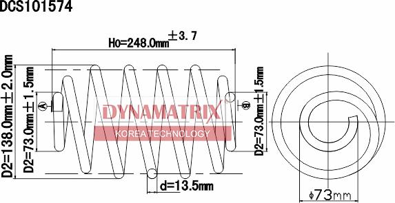 Dynamatrix DCS101574 - Пружина ходової частини autocars.com.ua