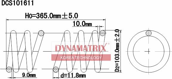 Dynamatrix DCS101611 - Пружина ходової частини autocars.com.ua