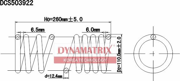 Dynamatrix DCS503922 - Пружина ходовой части avtokuzovplus.com.ua