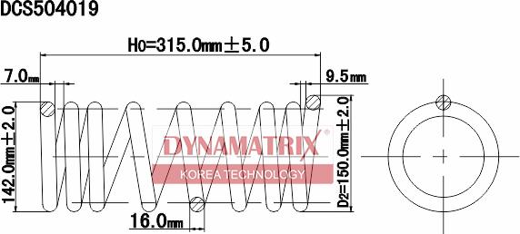 Dynamatrix DCS504019 - Пружина ходовой части avtokuzovplus.com.ua