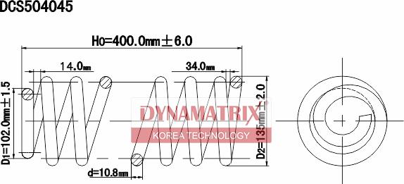 Dynamatrix DCS504045 - Пружина ходовой части avtokuzovplus.com.ua