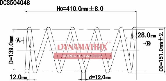 Dynamatrix DCS504048 - Пружина ходової частини autocars.com.ua