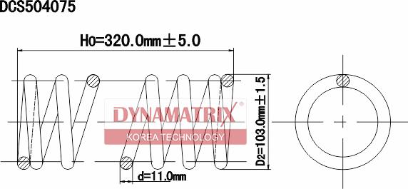 Dynamatrix DCS504075 - Пружина ходової частини autocars.com.ua