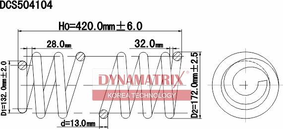 Dynamatrix DCS504104 - Пружина ходовой части avtokuzovplus.com.ua