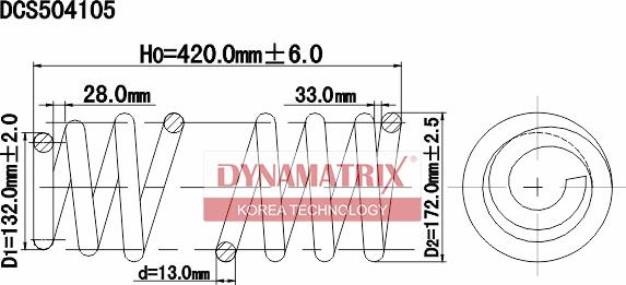 Dynamatrix DCS504105 - Пружина ходовой части avtokuzovplus.com.ua