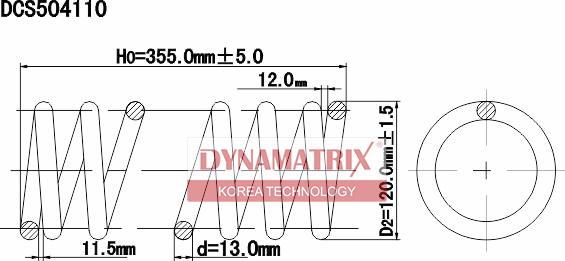 Dynamatrix DCS504110 - Пружина ходової частини autocars.com.ua