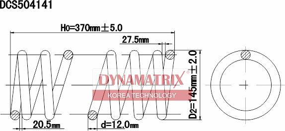 Dynamatrix DCS504141 - Пружина ходової частини autocars.com.ua