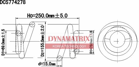 Dynamatrix DCS774278 - Пружина ходовой части avtokuzovplus.com.ua