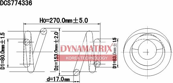 Dynamatrix DCS774336 - Пружина ходовой части avtokuzovplus.com.ua