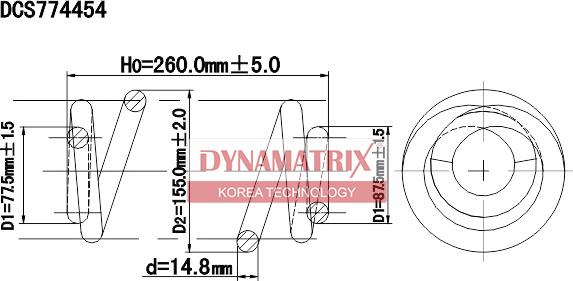 Dynamatrix DCS774454 - Пружина ходової частини autocars.com.ua