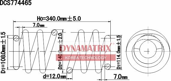 Dynamatrix DCS774465 - Пружина ходової частини autocars.com.ua