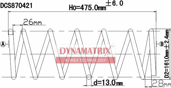 Dynamatrix DCS870421 - Пружина ходової частини autocars.com.ua