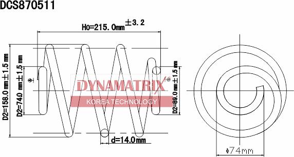 Dynamatrix DCS870511 - Пружина ходової частини autocars.com.ua