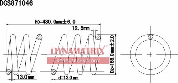 Dynamatrix DCS871046 - Пружина ходової частини autocars.com.ua