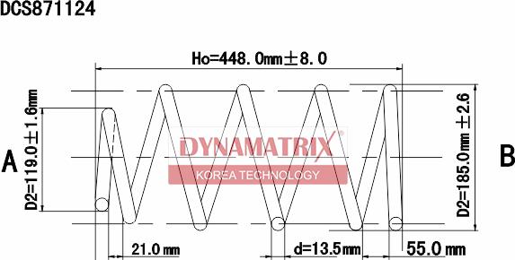 Dynamatrix DCS871124 - Пружина ходової частини autocars.com.ua