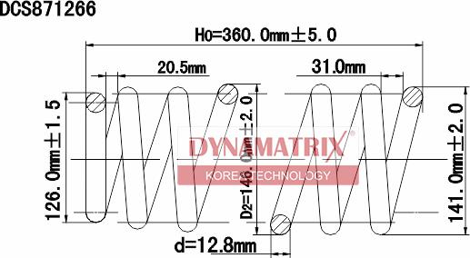 Dynamatrix DCS871266 - Пружина ходової частини autocars.com.ua