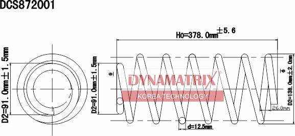 Dynamatrix DCS872001 - Пружина ходовой части autodnr.net