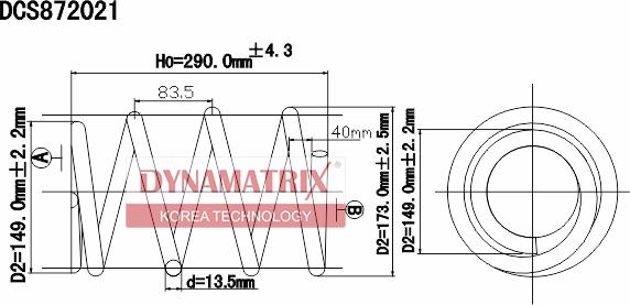 Dynamatrix DCS872021 - Пружина ходовой части avtokuzovplus.com.ua