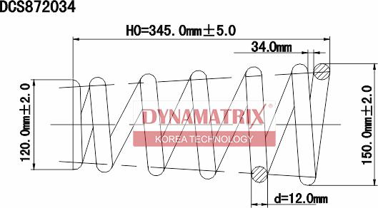 Dynamatrix DCS872034 - Пружина ходової частини autocars.com.ua