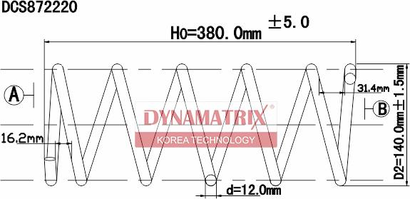 Dynamatrix DCS872220 - Пружина ходової частини autocars.com.ua