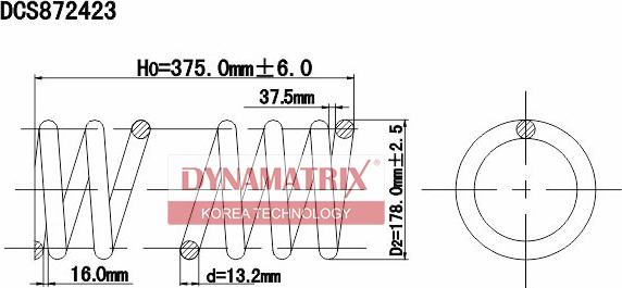 Dynamatrix DCS872423 - Пружина ходової частини autocars.com.ua