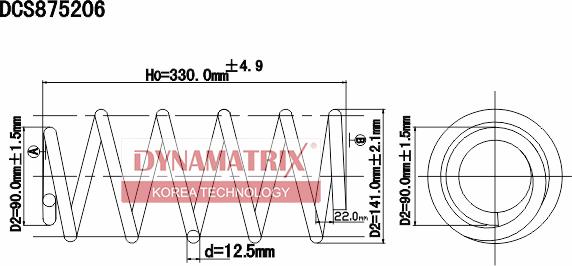 Dynamatrix DCS875206 - Пружина ходовой части avtokuzovplus.com.ua