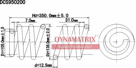 Dynamatrix DCS950200 - Пружина ходовой части avtokuzovplus.com.ua