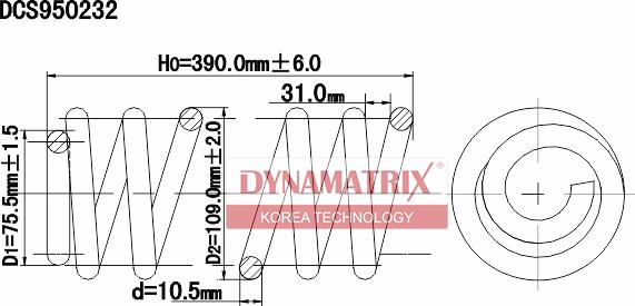 Dynamatrix DCS950232 - Пружина ходовой части avtokuzovplus.com.ua