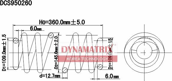 Dynamatrix DCS950260 - Пружина ходової частини autocars.com.ua