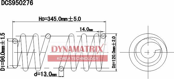 Dynamatrix DCS950276 - Пружина ходової частини autocars.com.ua