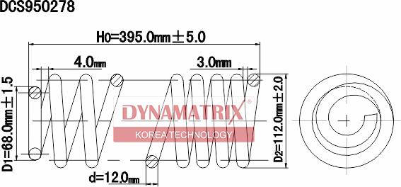 Dynamatrix DCS950278 - Пружина ходової частини autocars.com.ua