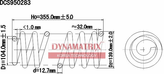 Dynamatrix DCS950283 - Пружина ходової частини autocars.com.ua